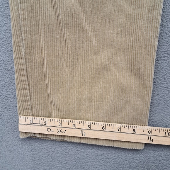Vintage Polo Ralph Lauren Mens 36x34 Corduroy Pleated Pants Tan Y2K 90s - Picture 7 of 14
